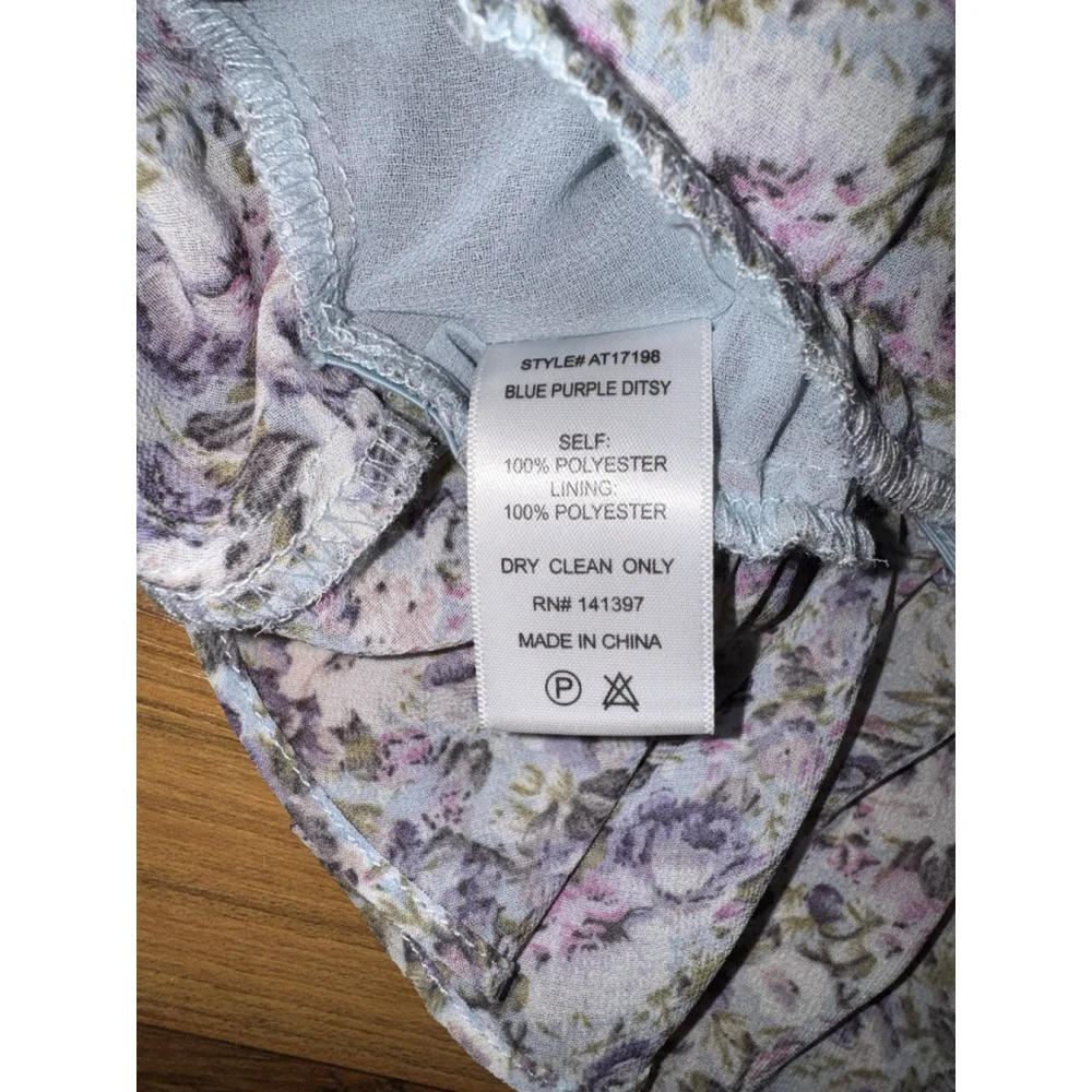 ASTR The Label Blue Ditsy Floral Corset Peplum Blouse Cottagecore Romantic Top S